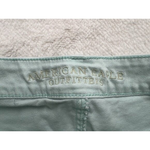 American Eagle Shorts Womens Sz 2 Cut-Off Frayed Distressed Stretch Pockets Aqua - Picture 8 of 11